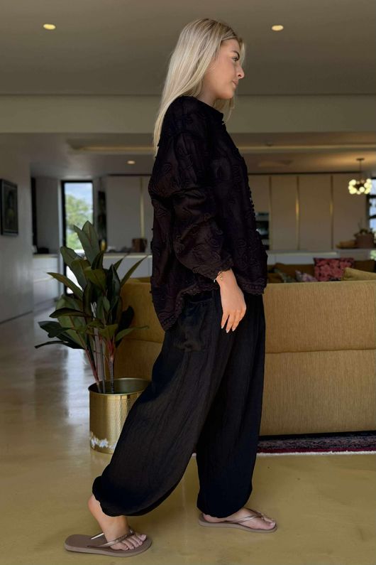 Laundry B Effie Embroidered Shirt Black